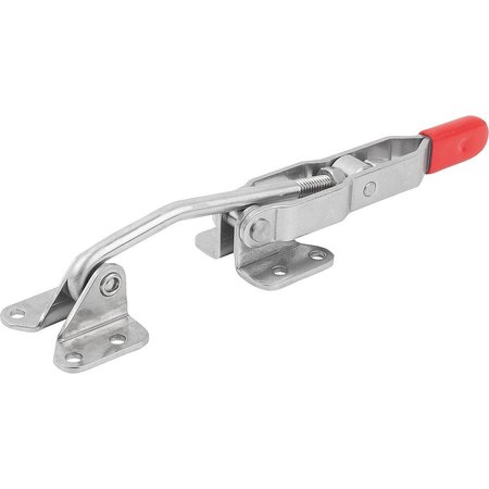 KIPP Hook Clamp L=212, Form:A Stainless Steel, With Fixed Jaw, Comp:Red K1270.12500